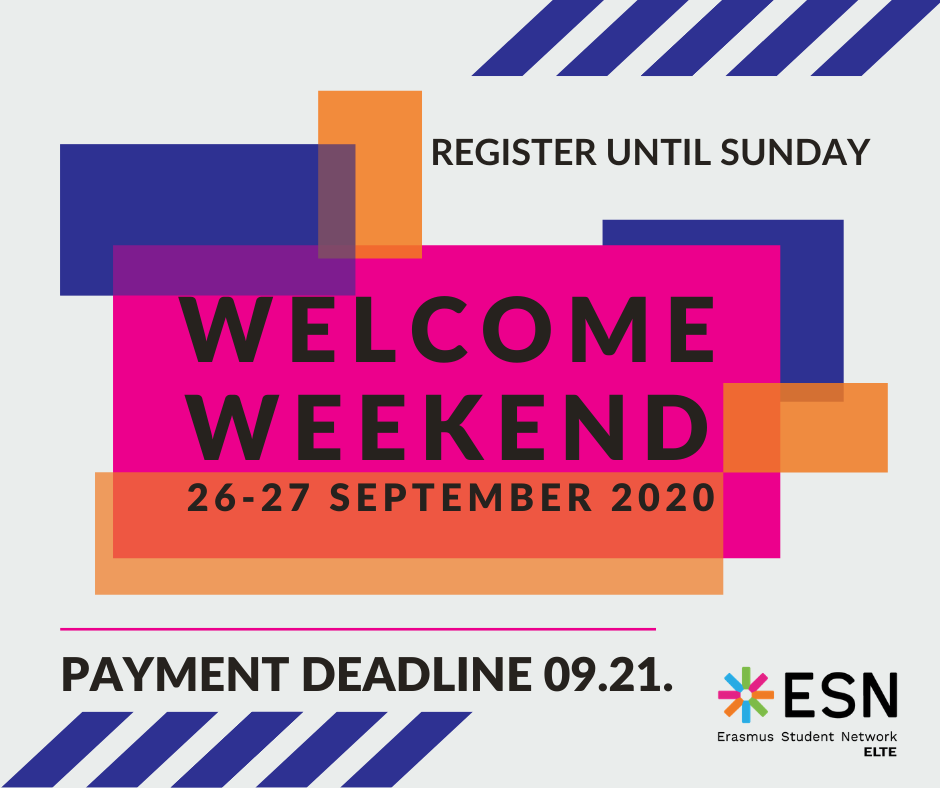 Image of Welcome Weekend registration ENDS TODAY 2020-09-20